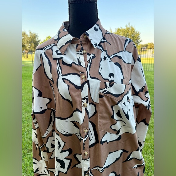 Anthropologie Maeve : The Soren Long Sleeve Shirt Dress - Picture 3 of 10